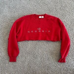 UGA Cropped Stitched Crewneck